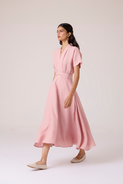 Miyake Rose Linen Dress