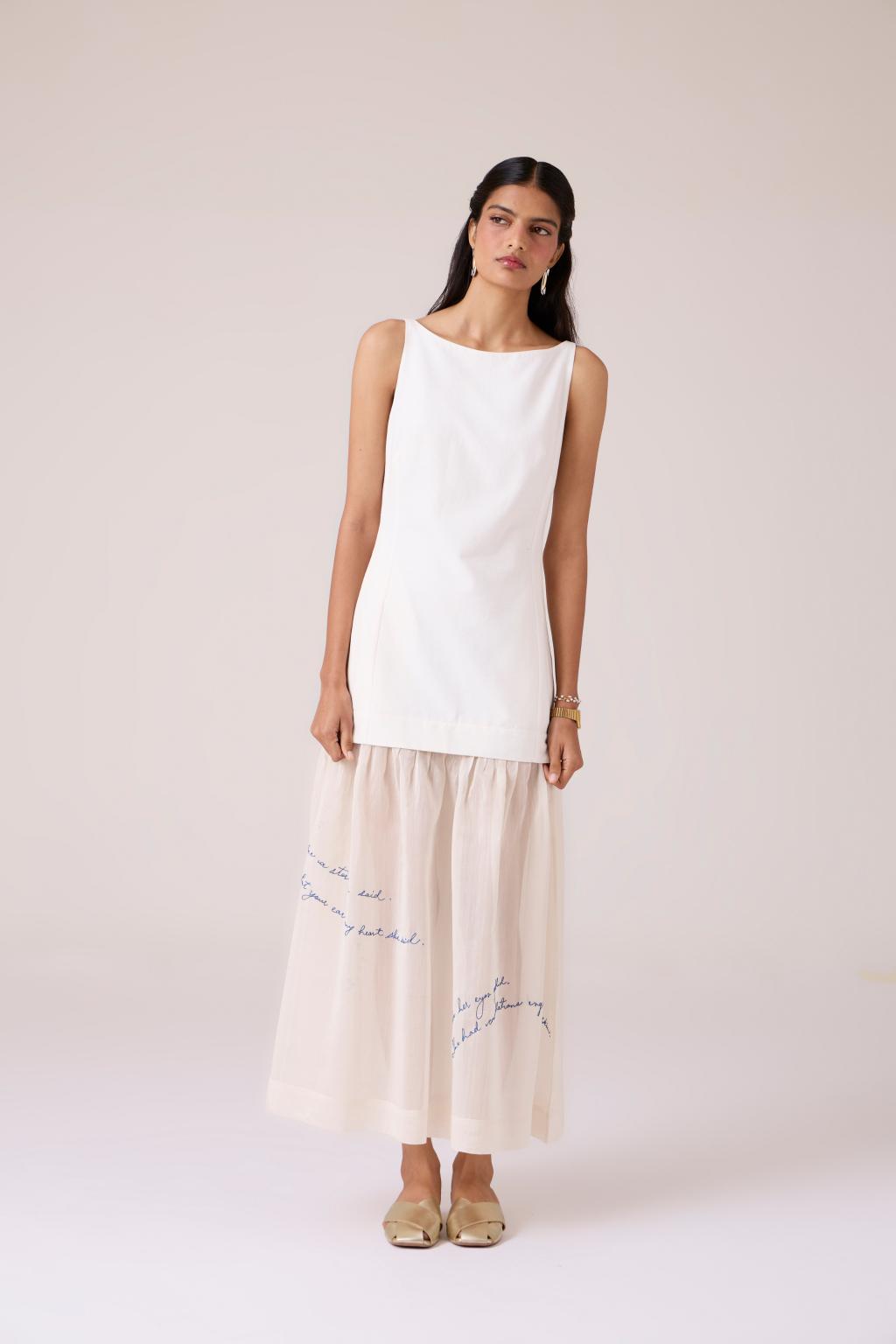 Astra White Embroidered Maxi Dress