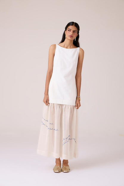 Astra White Embroidered Maxi Dress