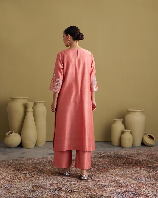 The Peach Silk Chanderi Set