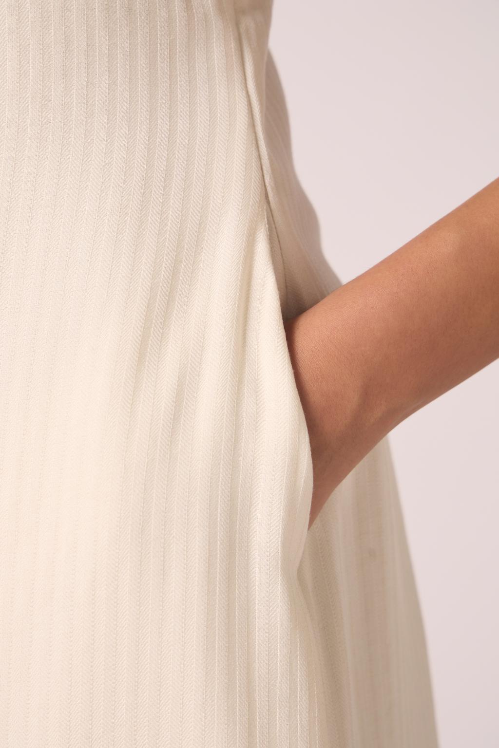 Spica Off White Silk Slip Dress