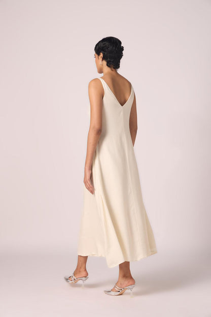 Spica Off White Silk Slip Dress