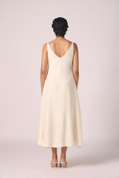 Spica Off White Silk Slip Dress