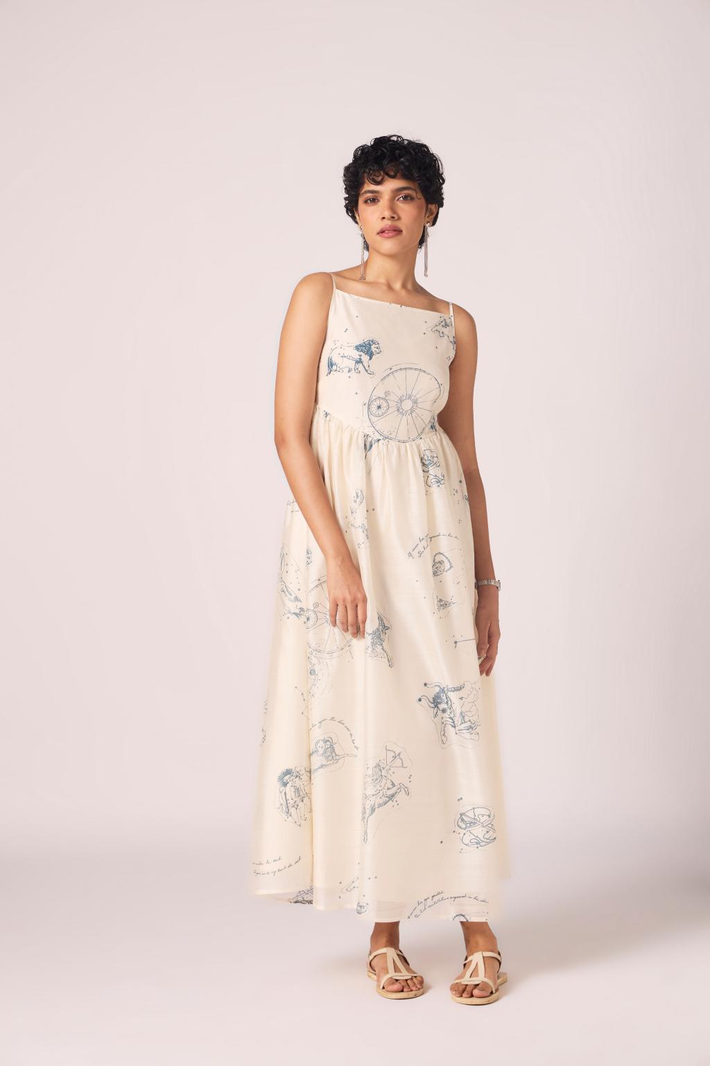 Mizar Zodiac Print Handwoven Dress