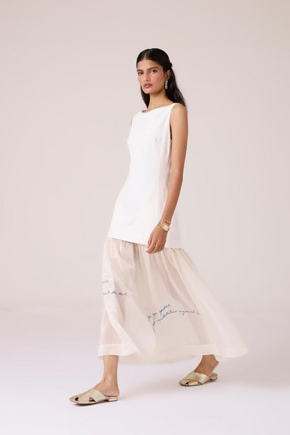 Astra White Embroidered Maxi Dress