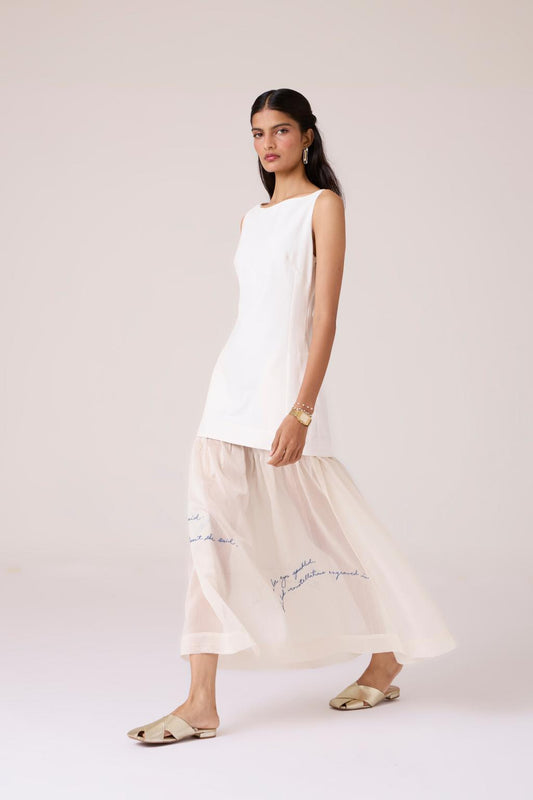 Astra White Embroidered Maxi Dress