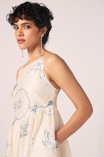 Mizar Zodiac Print Handwoven Dress