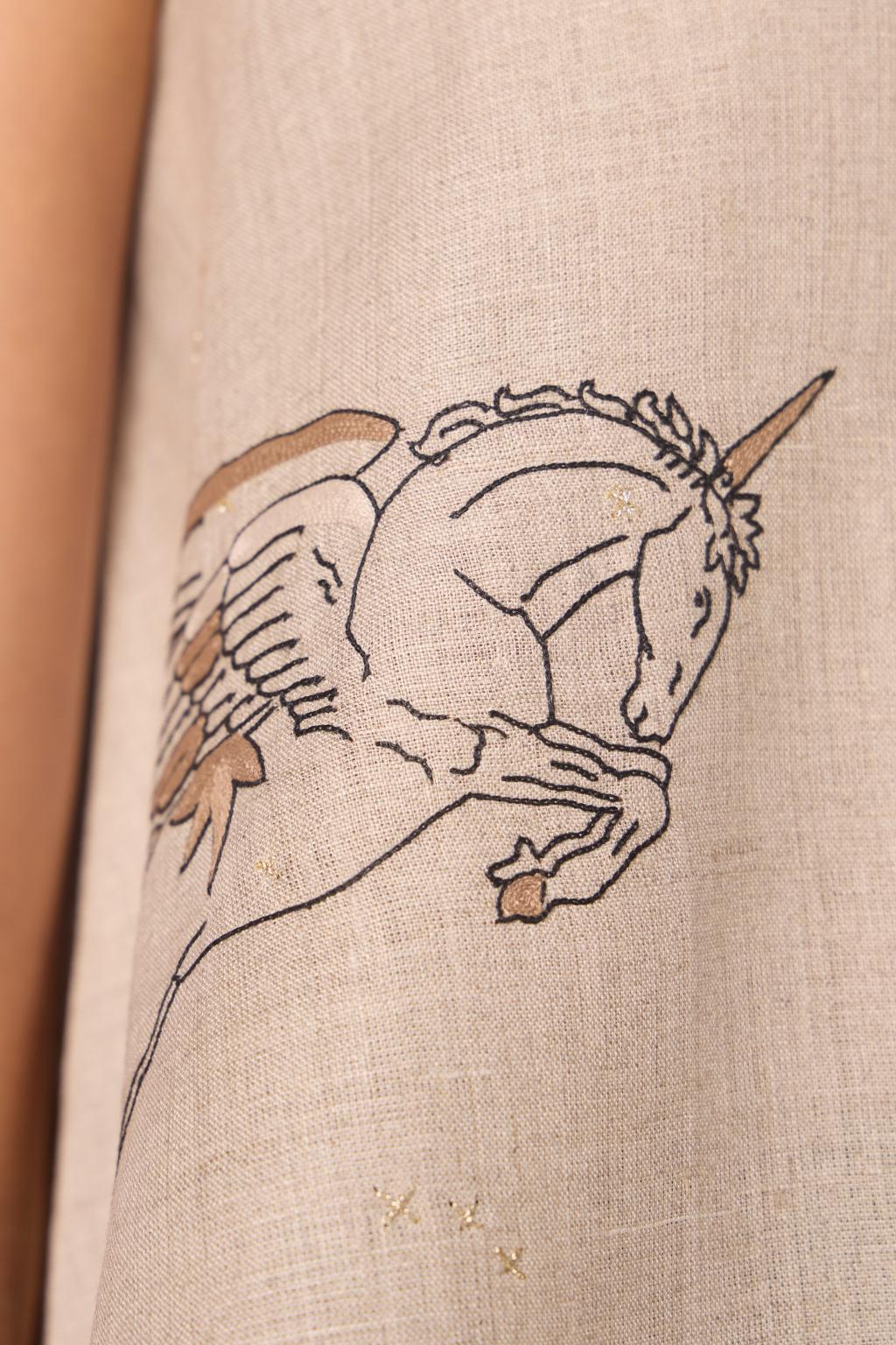 Maarah Beige Linen Halter Top