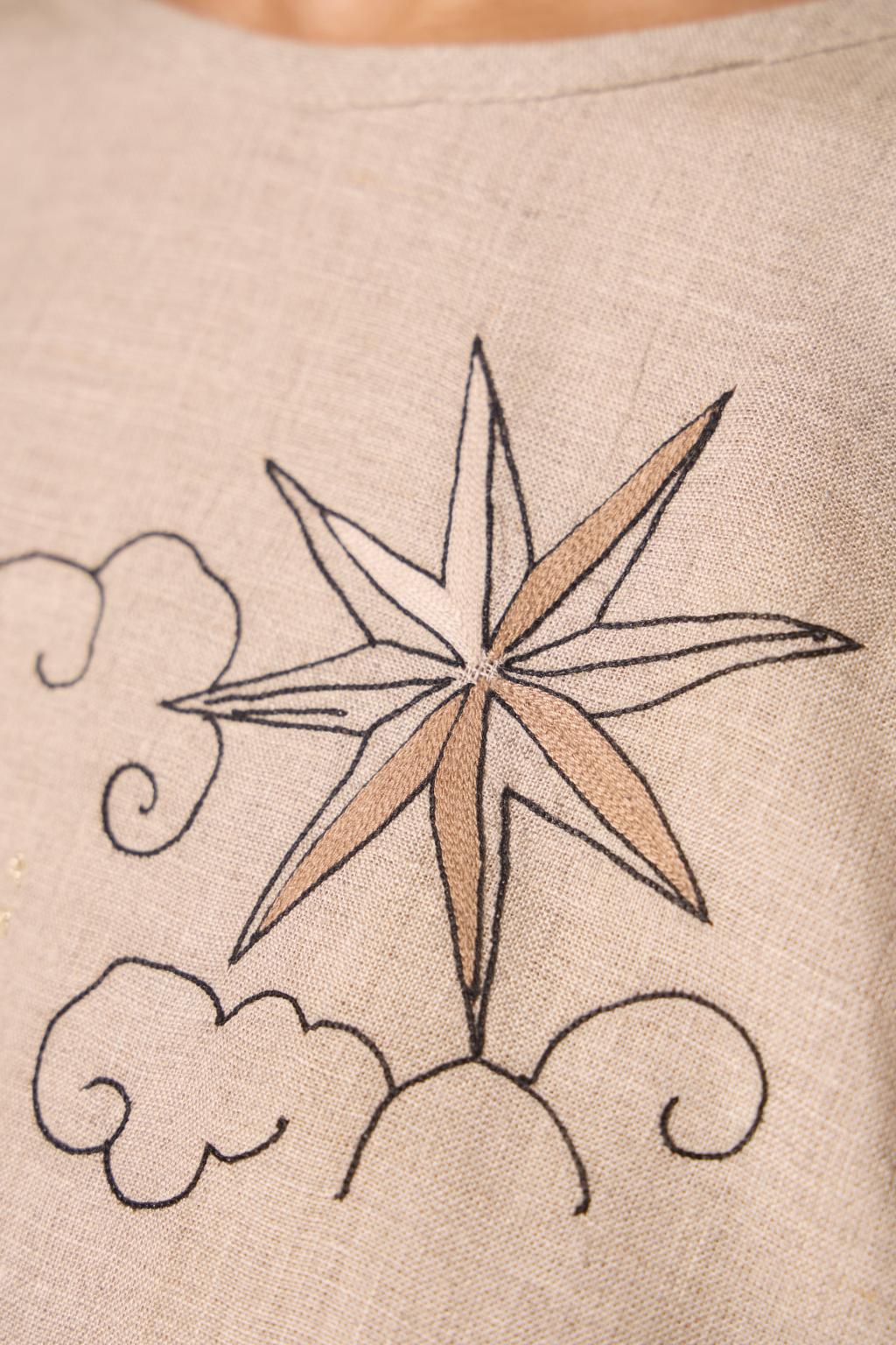 Maarah Beige Linen Halter Top