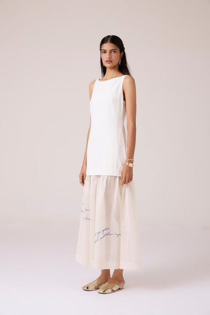 Astra White Embroidered Maxi Dress
