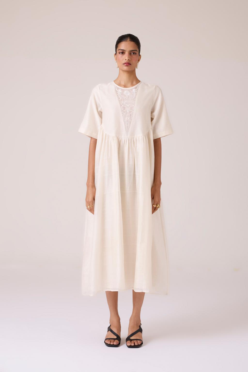 Callisto White Handwoven Dress