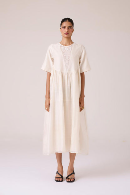 Callisto White Handwoven Dress
