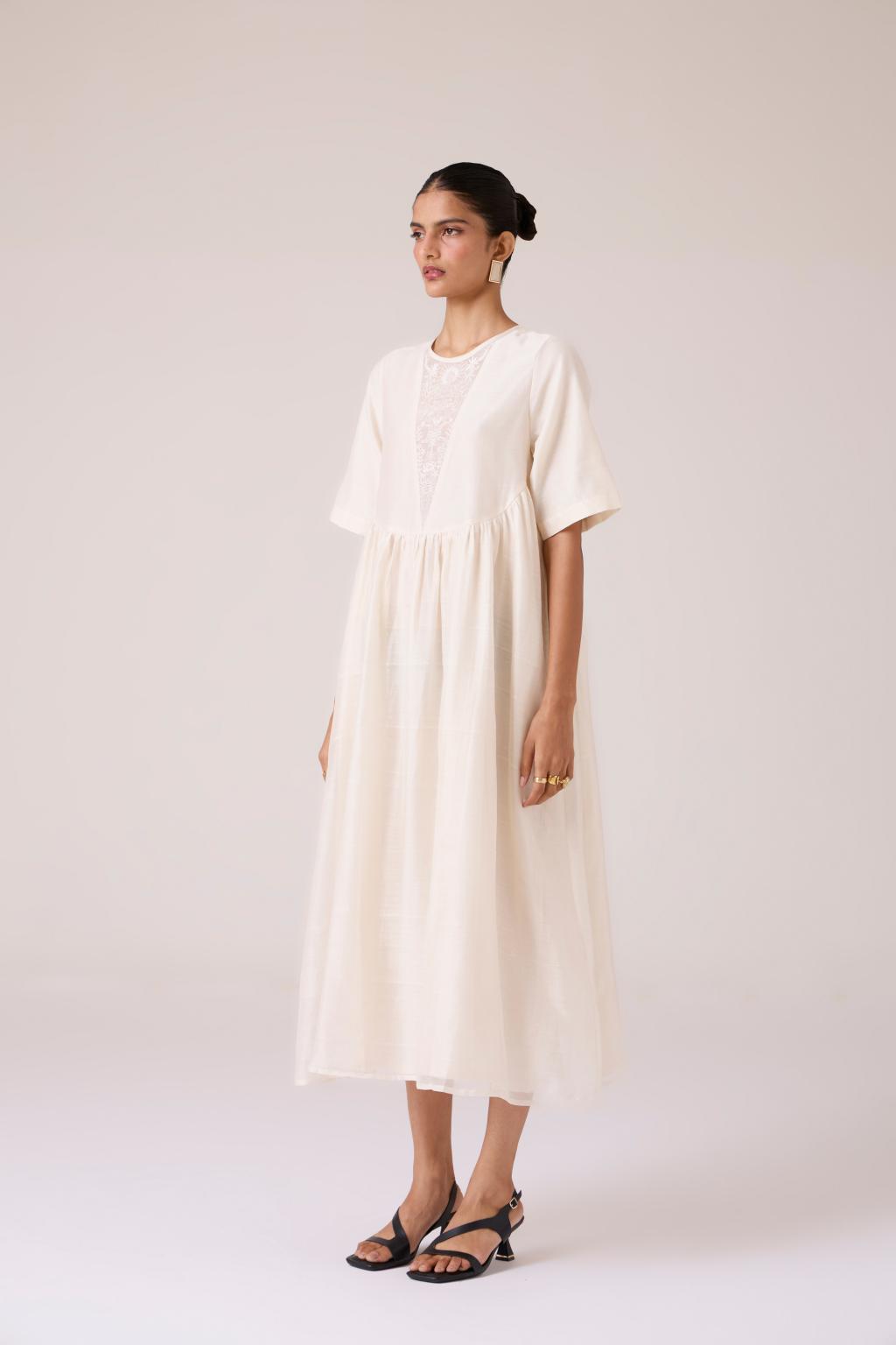 Callisto White Handwoven Dress