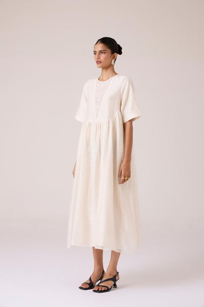 Callisto White Handwoven Dress