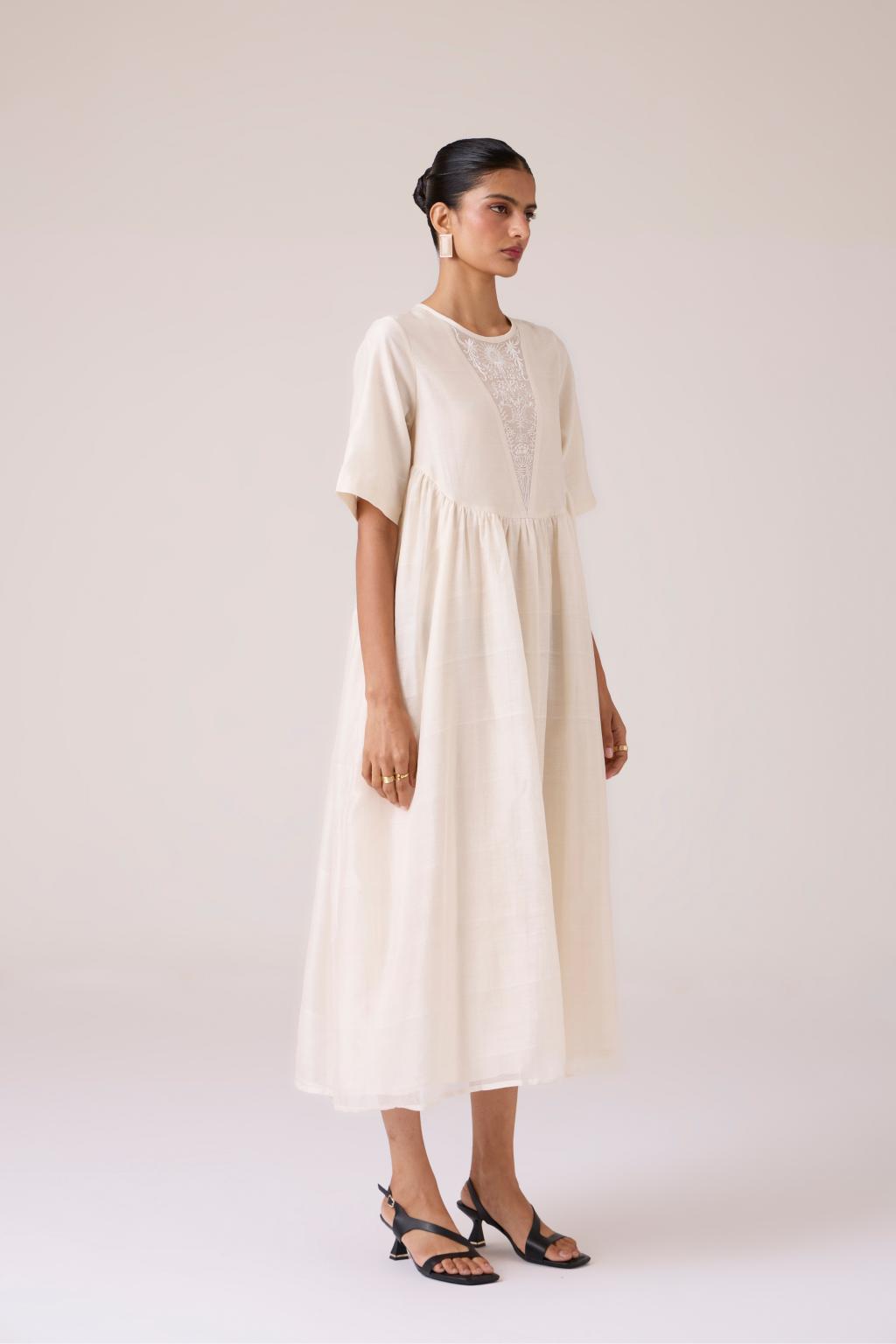 Callisto White Handwoven Dress