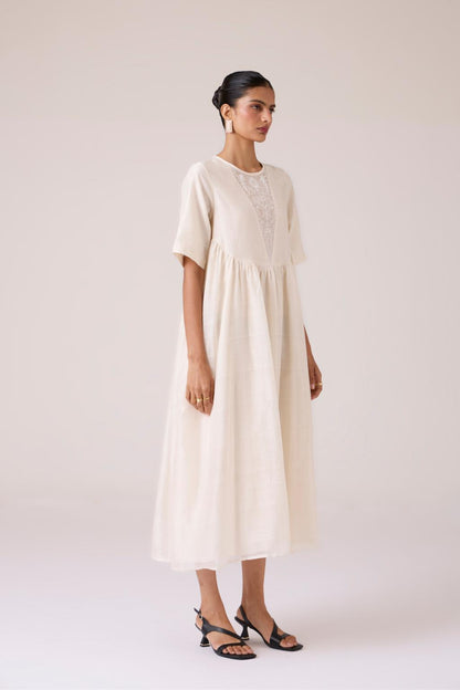 Callisto White Handwoven Dress