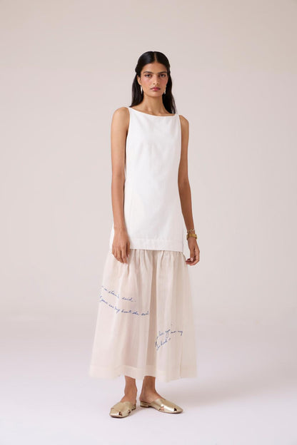 Astra White Embroidered Maxi Dress