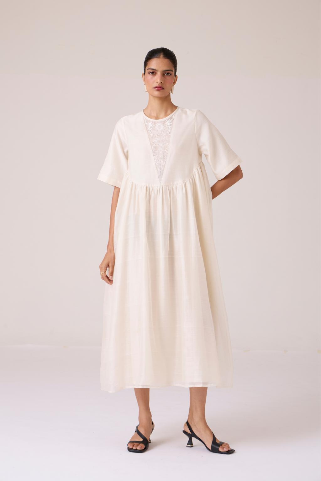 Callisto White Handwoven Dress