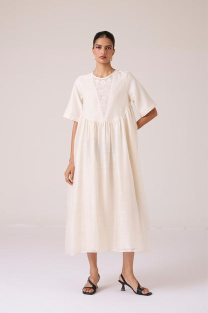 Callisto White Handwoven Dress