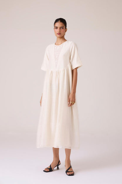 Callisto White Handwoven Dress