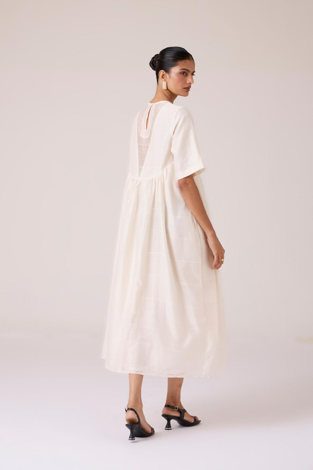 Callisto White Handwoven Dress