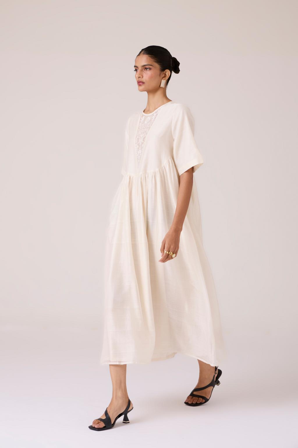 Callisto White Handwoven Dress