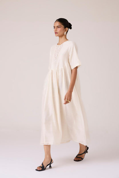 Callisto White Handwoven Dress