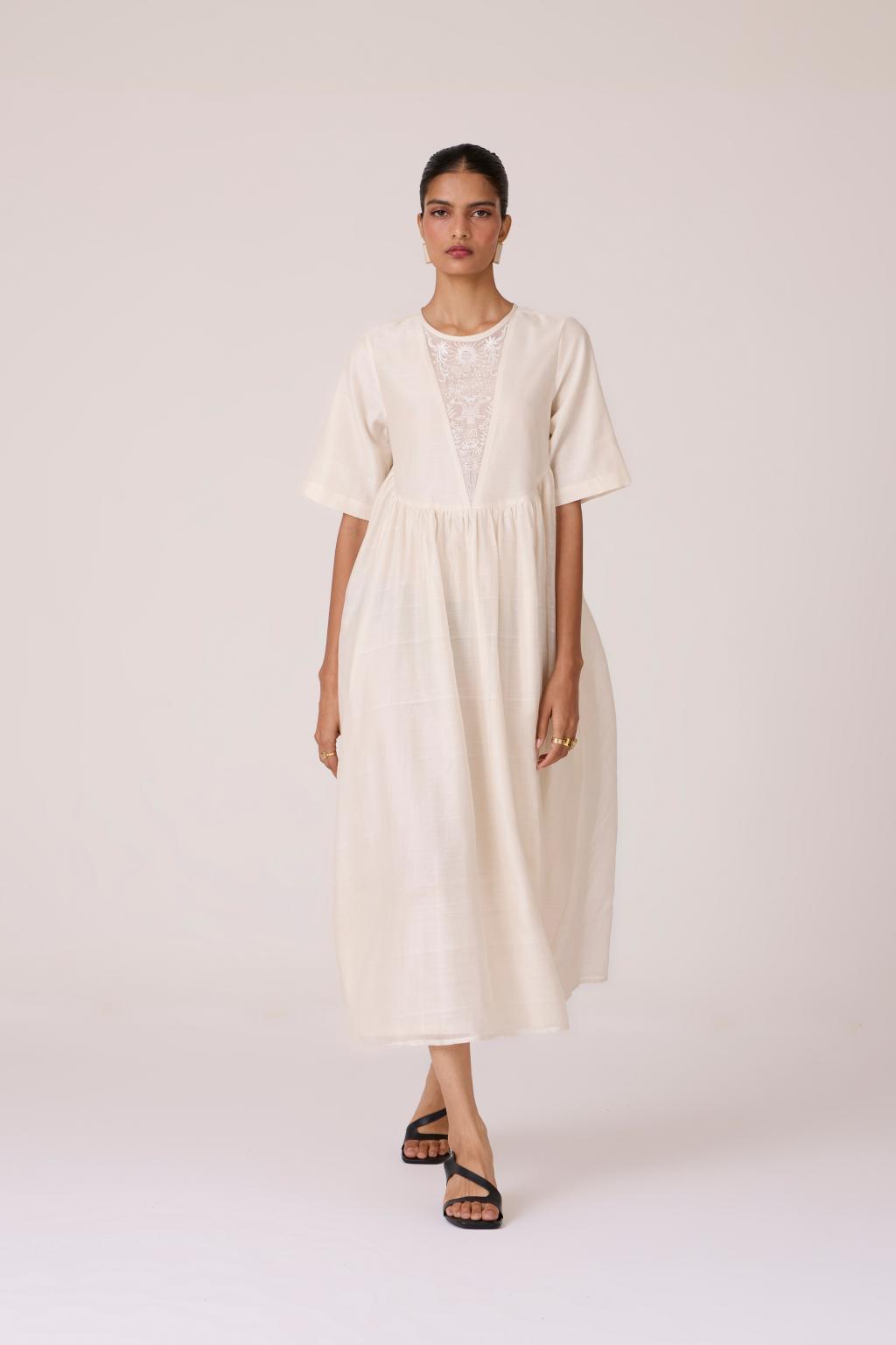 Callisto White Handwoven Dress