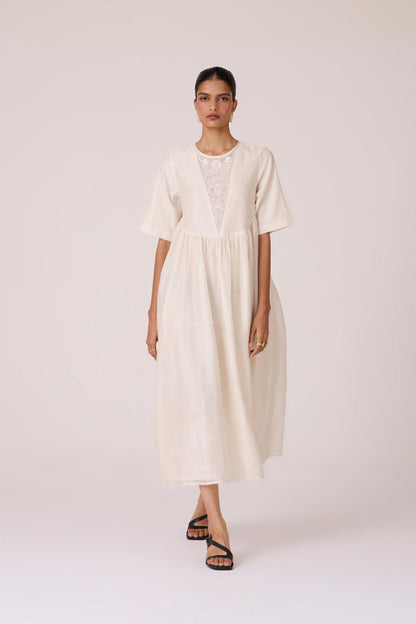 Callisto White Handwoven Dress