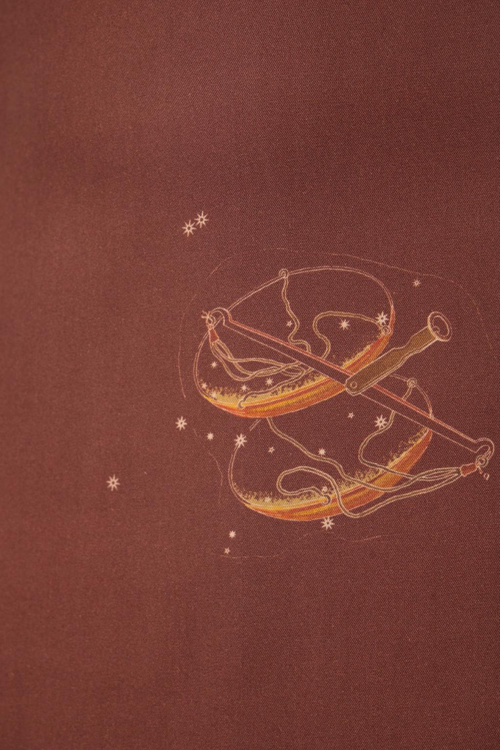 Saira Brown Zodiac Print Maxi Dress