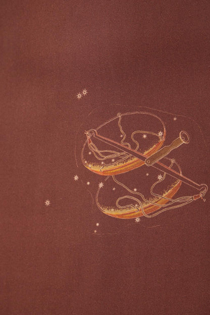 Saira Brown Zodiac Print Maxi Dress