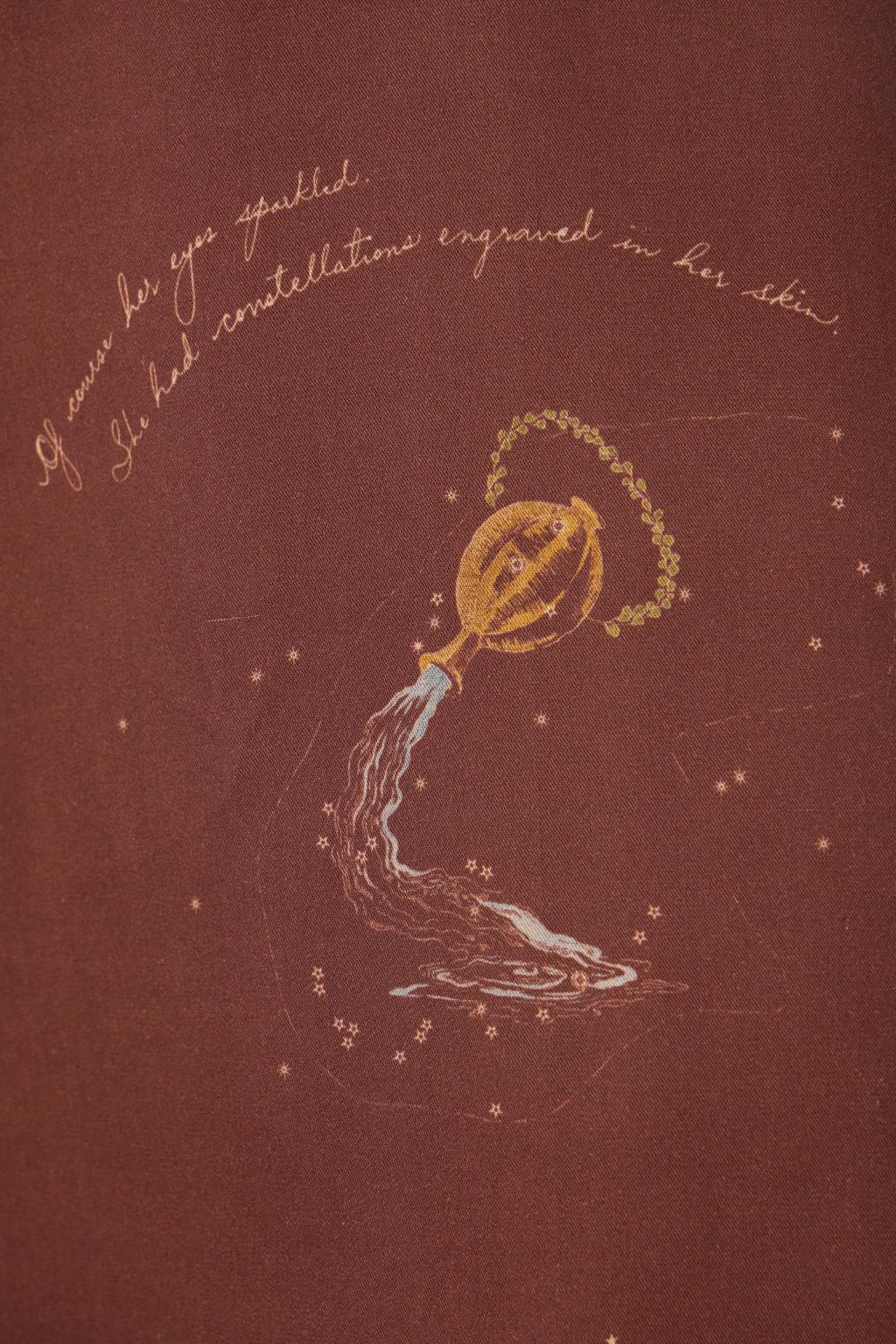 Saira Brown Zodiac Print Maxi Dress