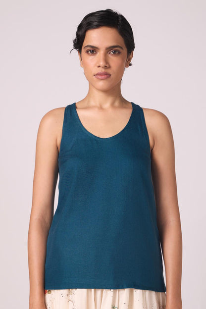 Lyra Blue Silk Top