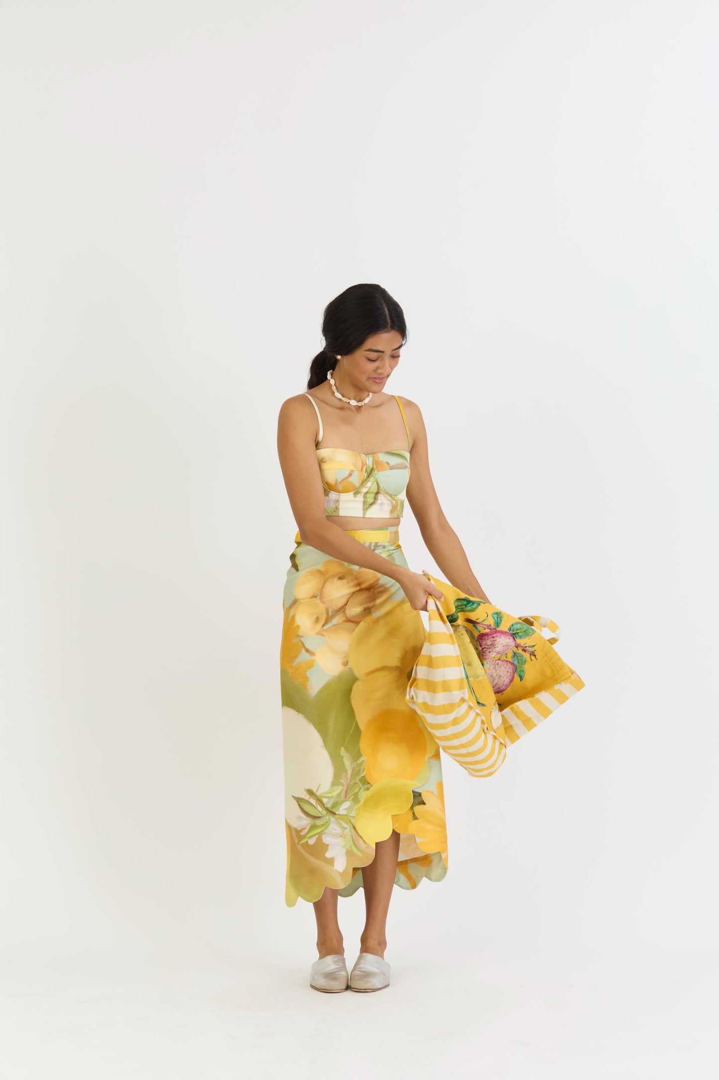 Lemonade Bralette & Scallop Skirt Set