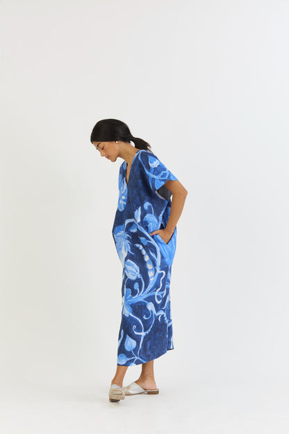 Bilberry Linen Kaftan Dress