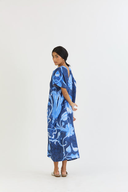 Bilberry Linen Kaftan Dress