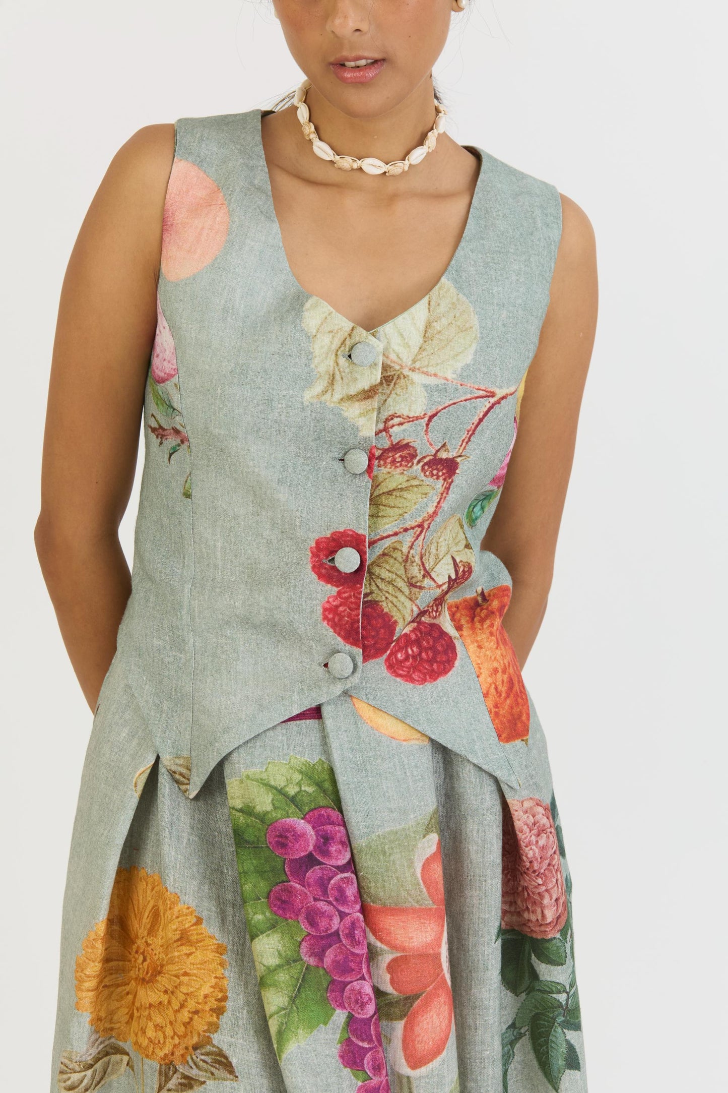 Juniper Waistcoat And Box Pleat Skirt