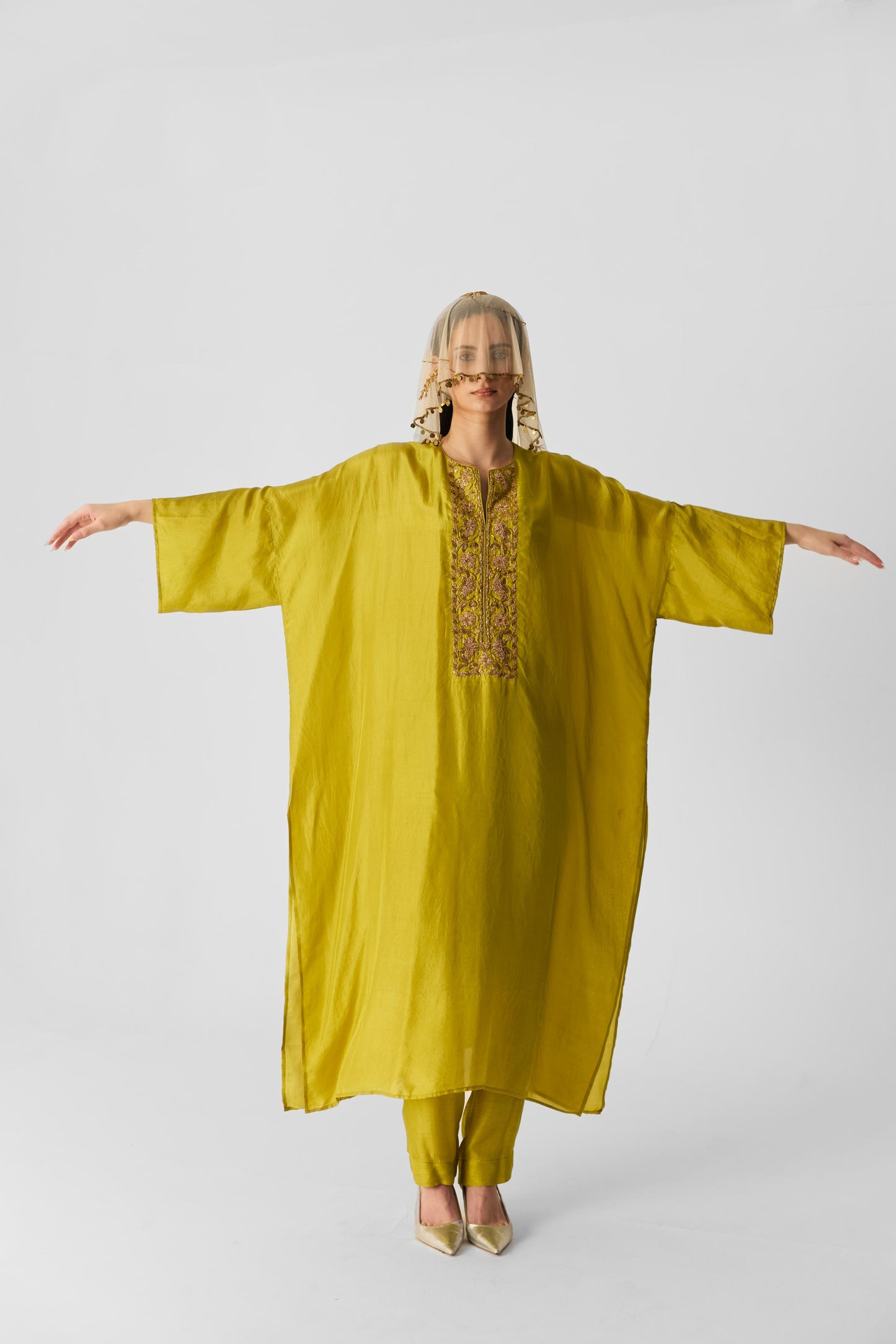 Lime Kaftan Set