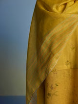 Aneya Patchwork Floral Linen Kurta Set - Ochre (With Dupatta)