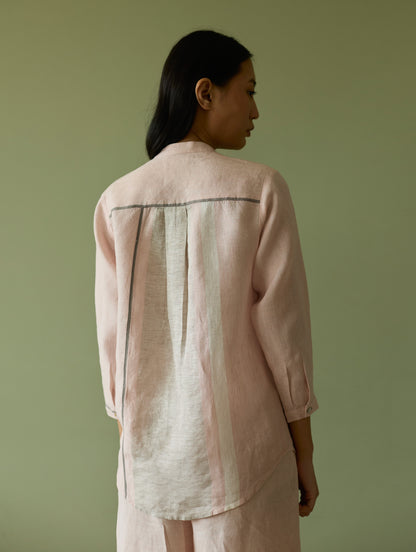 Aline Border Linen Co-ord Set - Blush