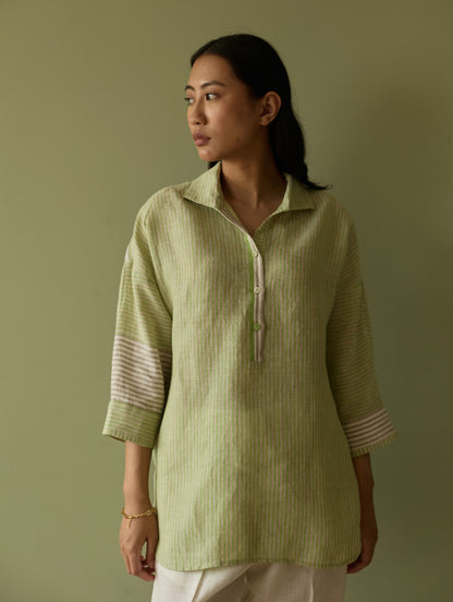 Risa Stripe Linen Co-ord Set - Meadow