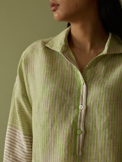 Risa Stripe Linen Co-ord Set - Meadow