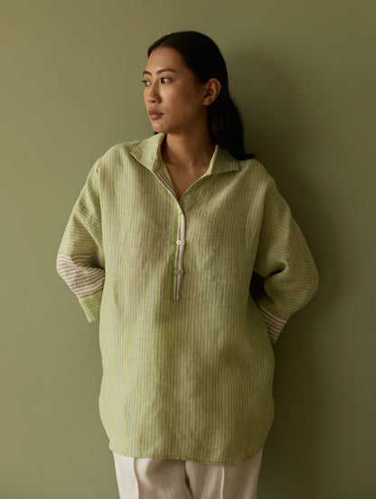Risa Stripe Linen Co-ord Set - Meadow