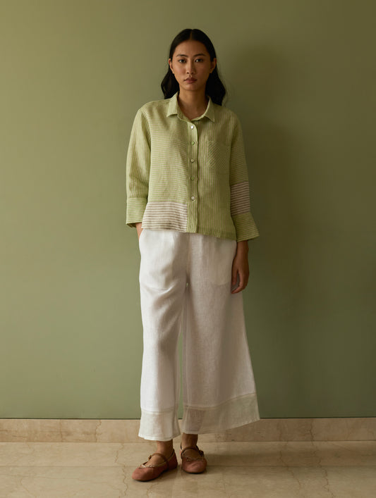 Tia Stripe Linen Co-ord Set - Meadow