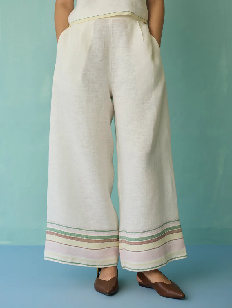 Luma Block-Printed Floral Co-ord Set - Ivory