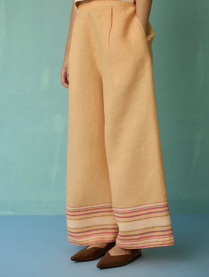 Luma Block-Printed Floral Co-ord Set - Apricot
