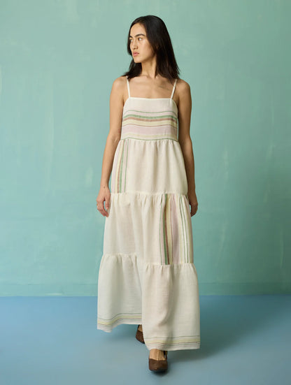 Pera Border Linen Co-ord Set - Apricot