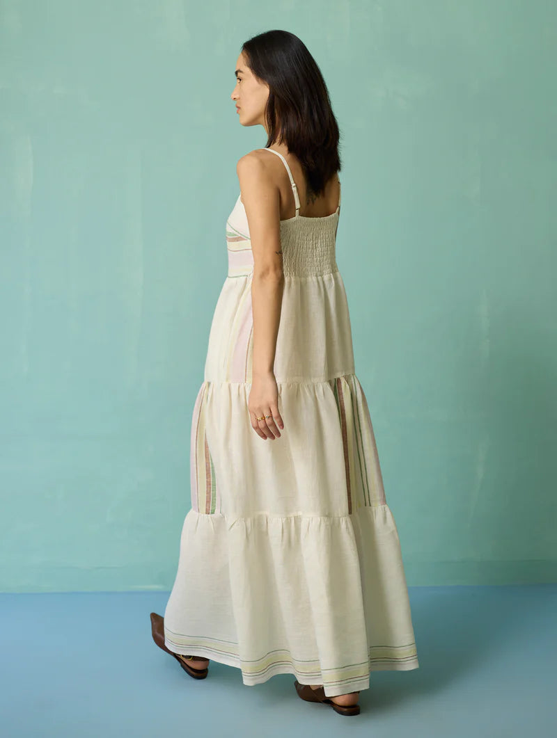 Pera Border Linen Co-ord Set - Ivory
