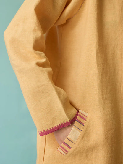 Kara Long Linen Overlay - Apricot