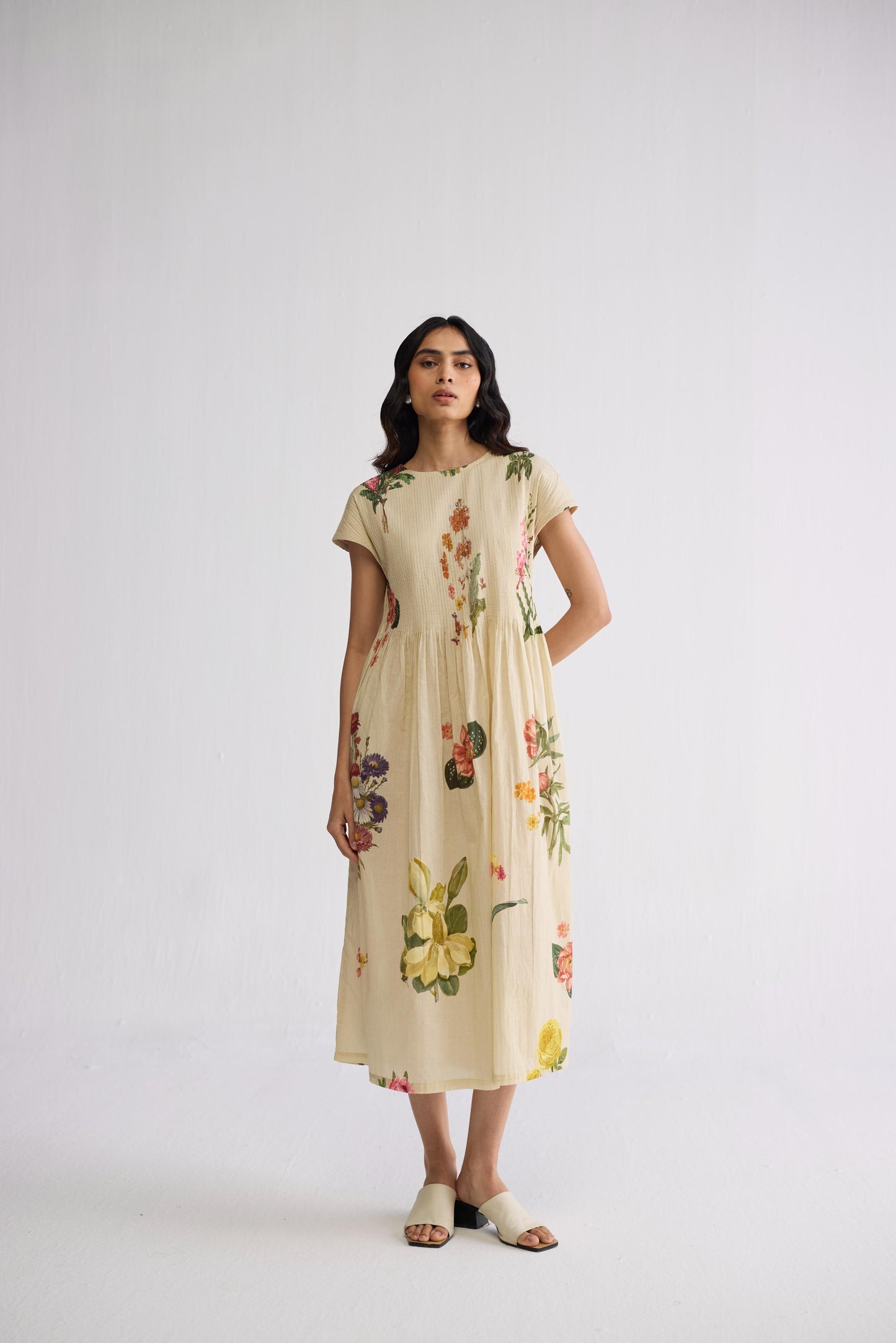 PRIMAVERA COTTON PINTUCKS DRESS